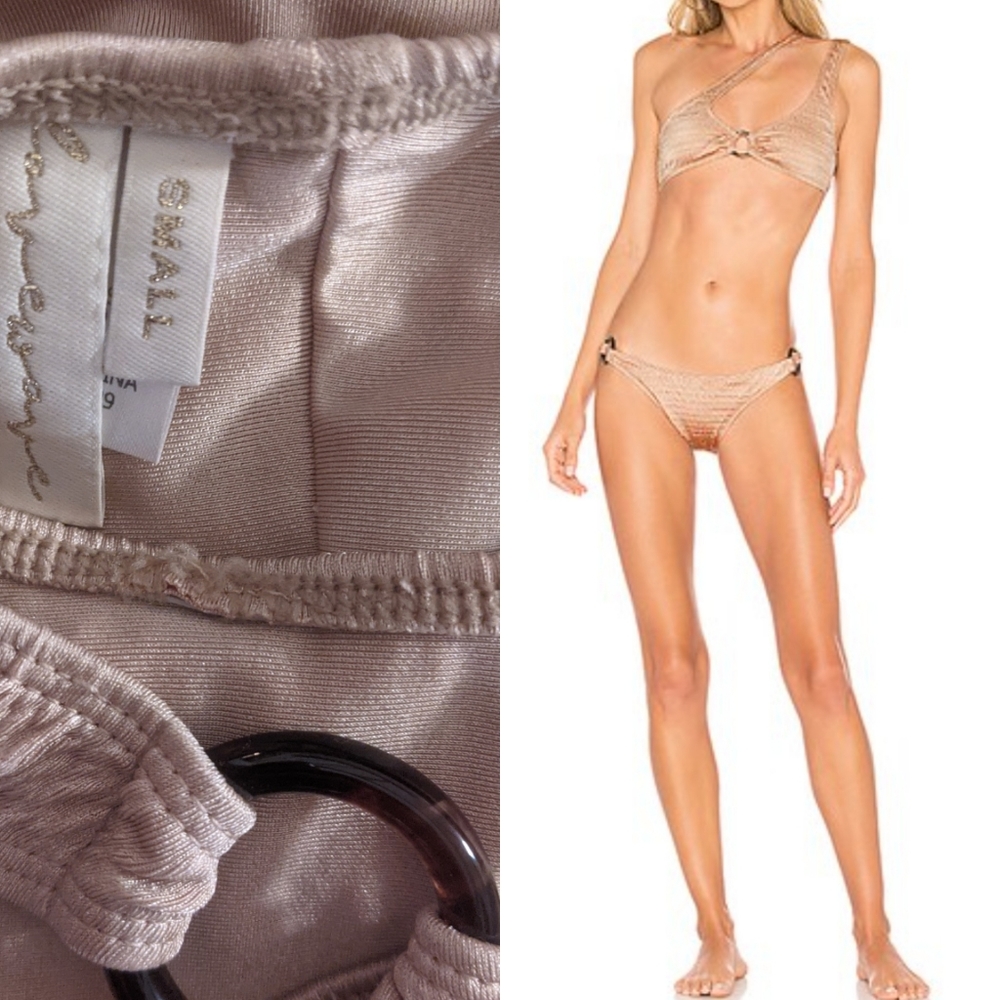 Nwpt REVOLVE asymmetrical o ring champagne bikini SET S